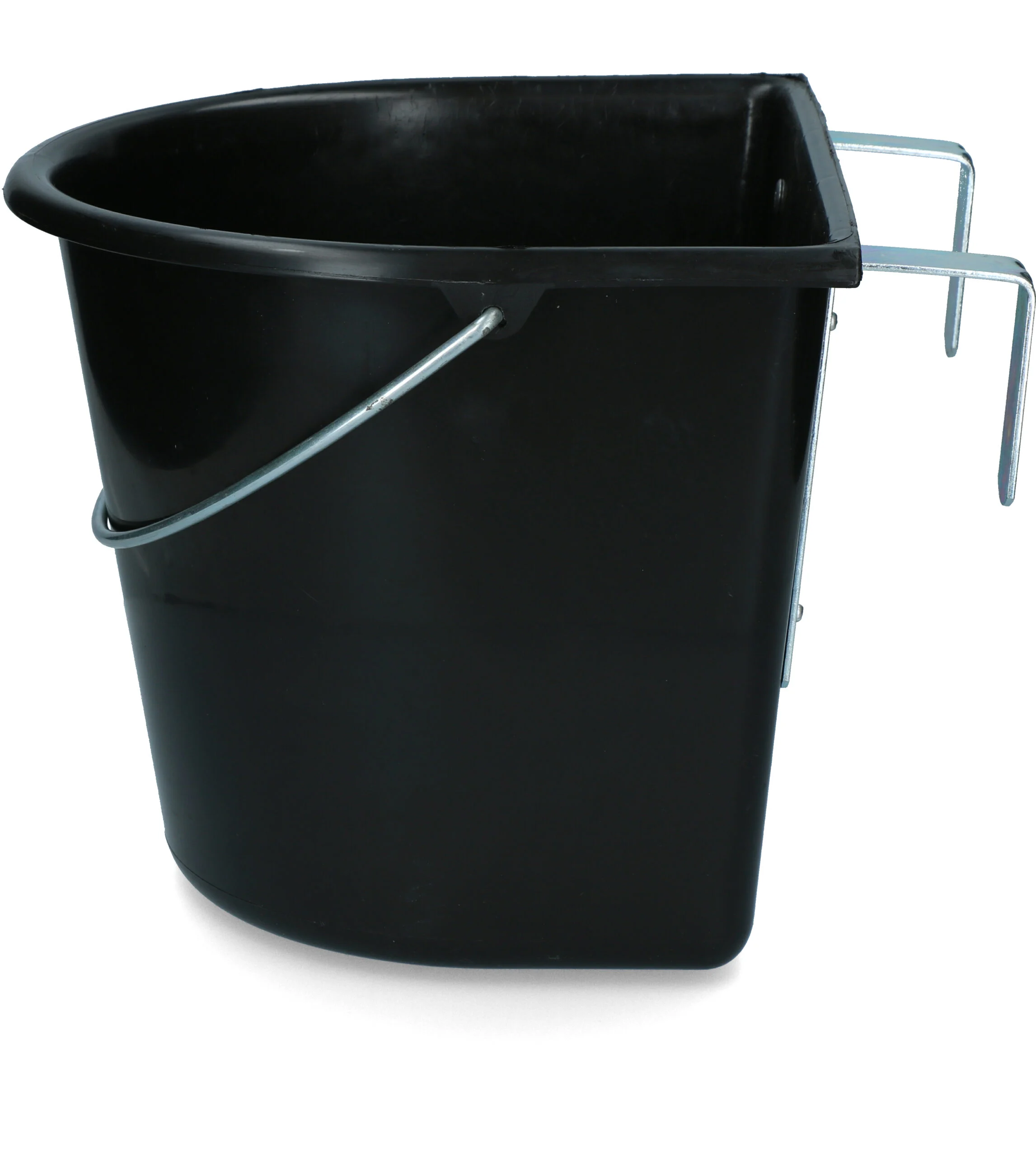 Koryto na paszę z haczykami do zawieszania i uchwytem, 15 l, czarne – Vplast - obrazek 1