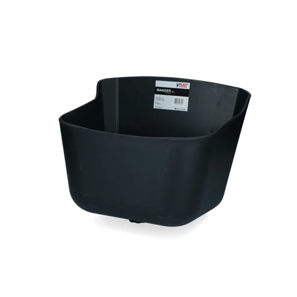 Plastikowe karmidło z korkiem spustowym, 15 l, czarne – Vplast