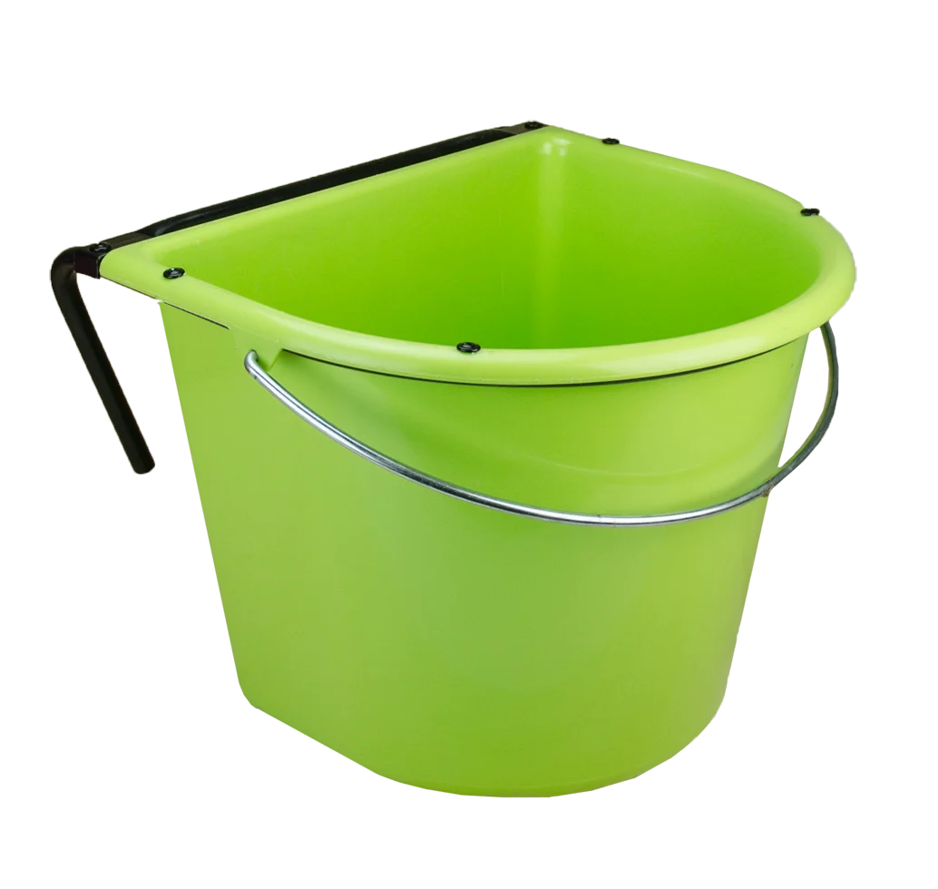 Zawieszane wiadro na paszę dla koni z metalowym uchwytem, 15 l, zielone – Vplast - obrazek 2