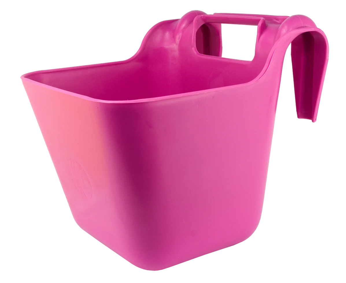 Zawieszany pojemnik na paszę dla koni z uchwytem, 14 l, różowy – Ok-Plast - obrazek 1