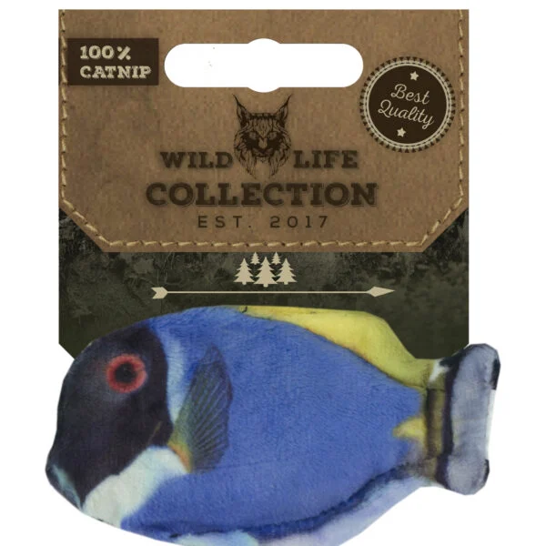 Zabawka dla kota w kształcie ryby z kocimiętką – Wild Life Collection, błękitny pokolec