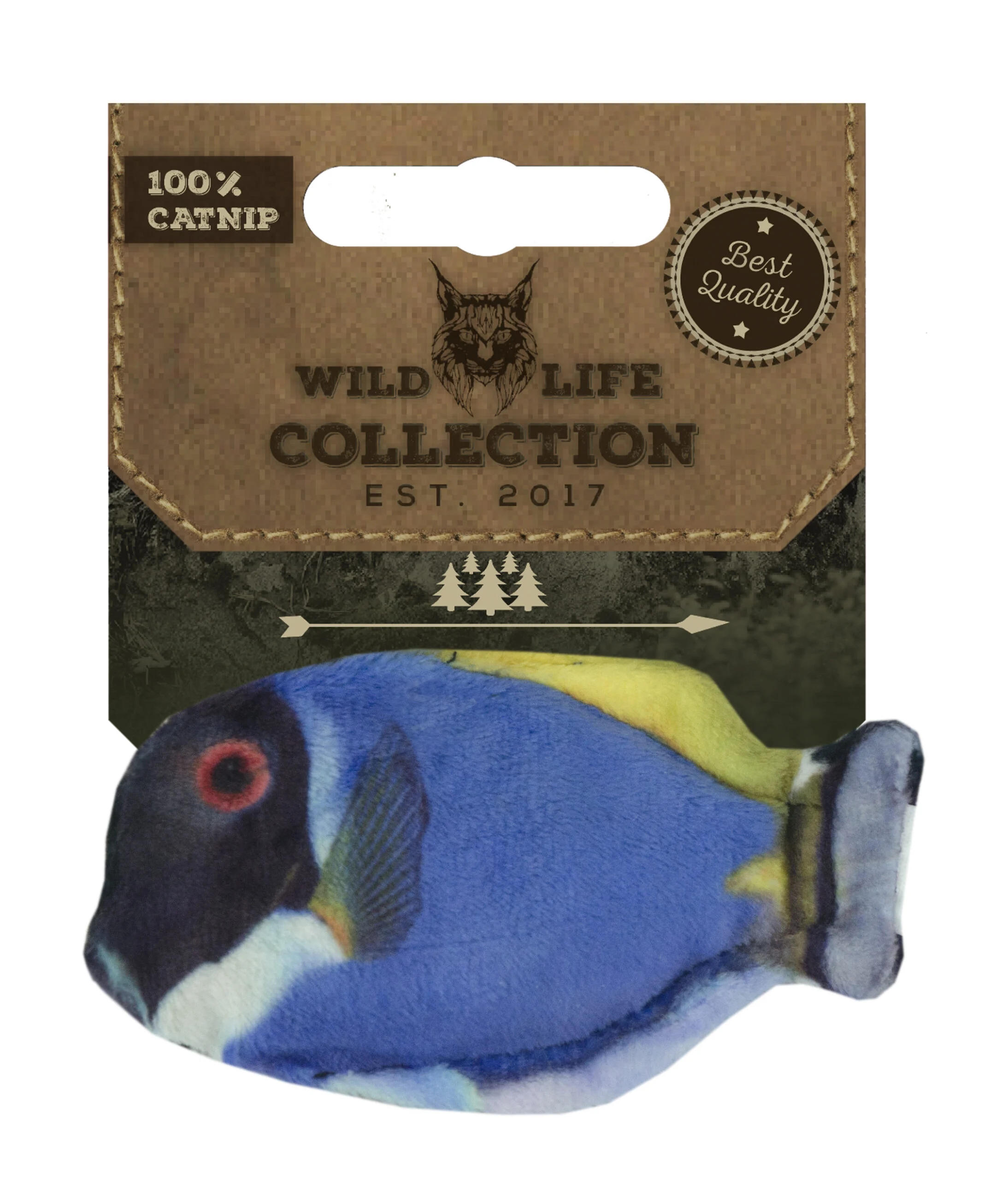 Zabawka dla kota w kształcie ryby z kocimiętką – Wild Life Collection, błękitny pokolec - obrazek 1