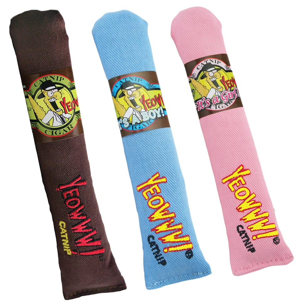 Zabawka dla kota w kształcie cygara z kocimiętką, niebieska, 18 cm – Yeowww! Cigar - obrazek 3