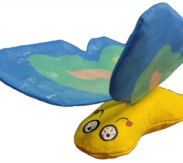 Zabawka dla kota w kształcie motyla z kocimiętką i szeleszczącymi skrzydełkami, 13 x 6 cm, niebieska – Yeowww! Butterfly