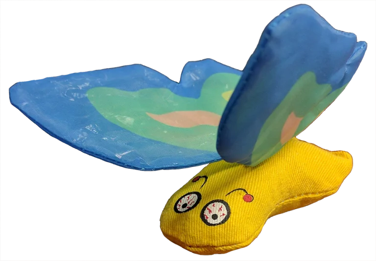 Zabawka dla kota w kształcie motyla z kocimiętką i szeleszczącymi skrzydełkami, 13 x 6 cm, niebieska – Yeowww! Butterfly - obrazek 1