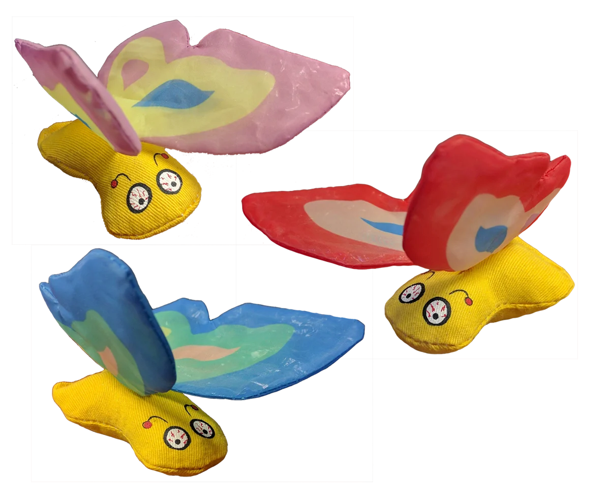 Zabawka dla kota w kształcie motyla z kocimiętką i szeleszczącymi skrzydełkami, 13 x 6 cm, niebieska – Yeowww! Butterfly - obrazek 4