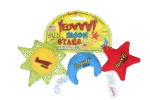 Zabawki dla kota Słońce, Księżyc i Gwiazdy z kocimiętką, 3 sztuki o wielkości ok. 8–10 cm – Yeowww! Sun Moon and Stars - obrazek 2