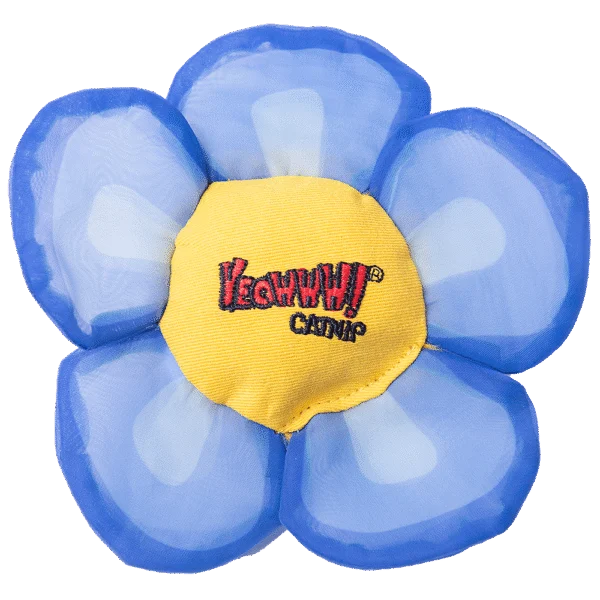 Zabawka dla kota w kształcie kwiatu z kocimiętką i szeleszczącymi płatkami, niebieska – Yeowww! Daisy's Flower Tops