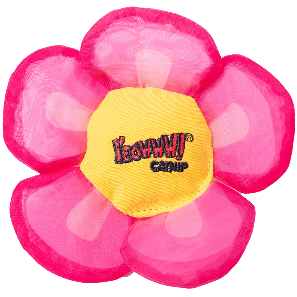 Zabawka dla kota w kształcie kwiatu z kocimiętką i szeleszczącymi płatkami, różowa – Yeowww! Daisy's Flower Tops - obrazek 1
