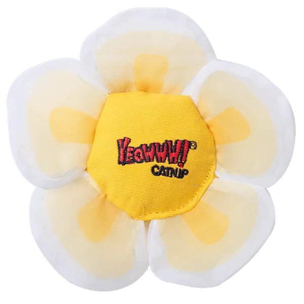 Kwiatowa zabawka dla kota z kocimiętką i szeleszczącymi płatkami, biała – Yeowww! Daisy's Flower Tops