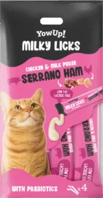 Przekąska w płynie dla kotów o aromacie szynki serrano – YowUp! Milky Licks