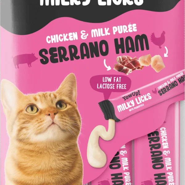 Przekąska w płynie dla kotów o aromacie szynki serrano – YowUp! Milky Licks
