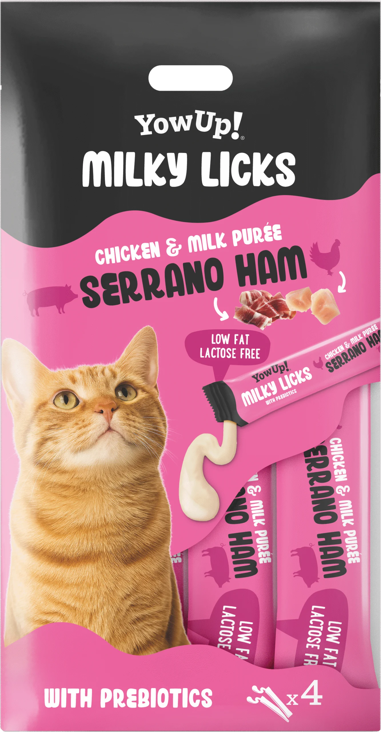 Przekąska w płynie dla kotów o aromacie szynki serrano – YowUp! Milky Licks - obrazek 1