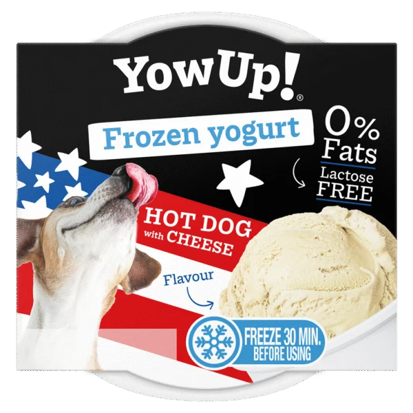 Jogurtowa przekąska dla psów i kotów do mrożenia, hot dog z serem, 110 g – YowUp! Frozen Yoghurt Hot dog met Kaas