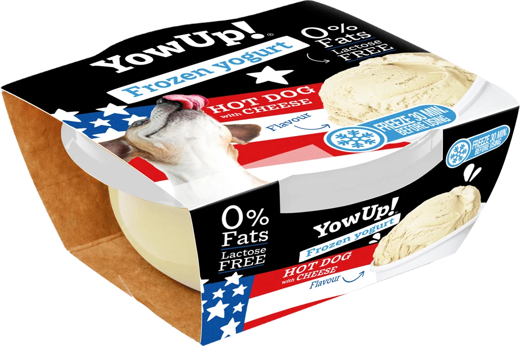 Jogurtowa przekąska dla psów i kotów do mrożenia, hot dog z serem, 110 g – YowUp! Frozen Yoghurt Hot dog met Kaas - obrazek 2