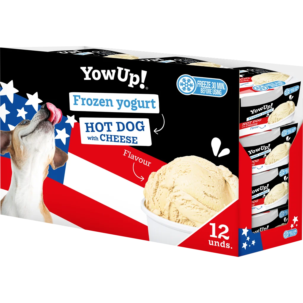 Jogurtowa przekąska dla psów i kotów do mrożenia, hot dog z serem, 110 g – YowUp! Frozen Yoghurt Hot dog met Kaas - obrazek 3