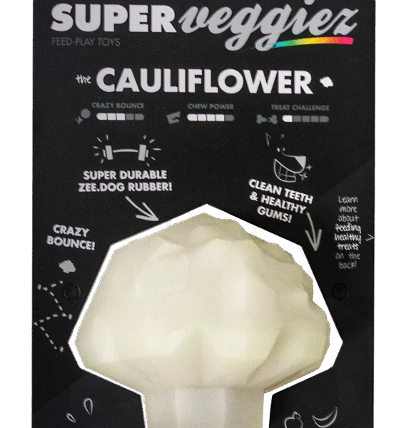 Zabawka dla psa z TPR z otworem na przysmaki, pływająca – Zee.dog Super Veggiez The Cauliflower