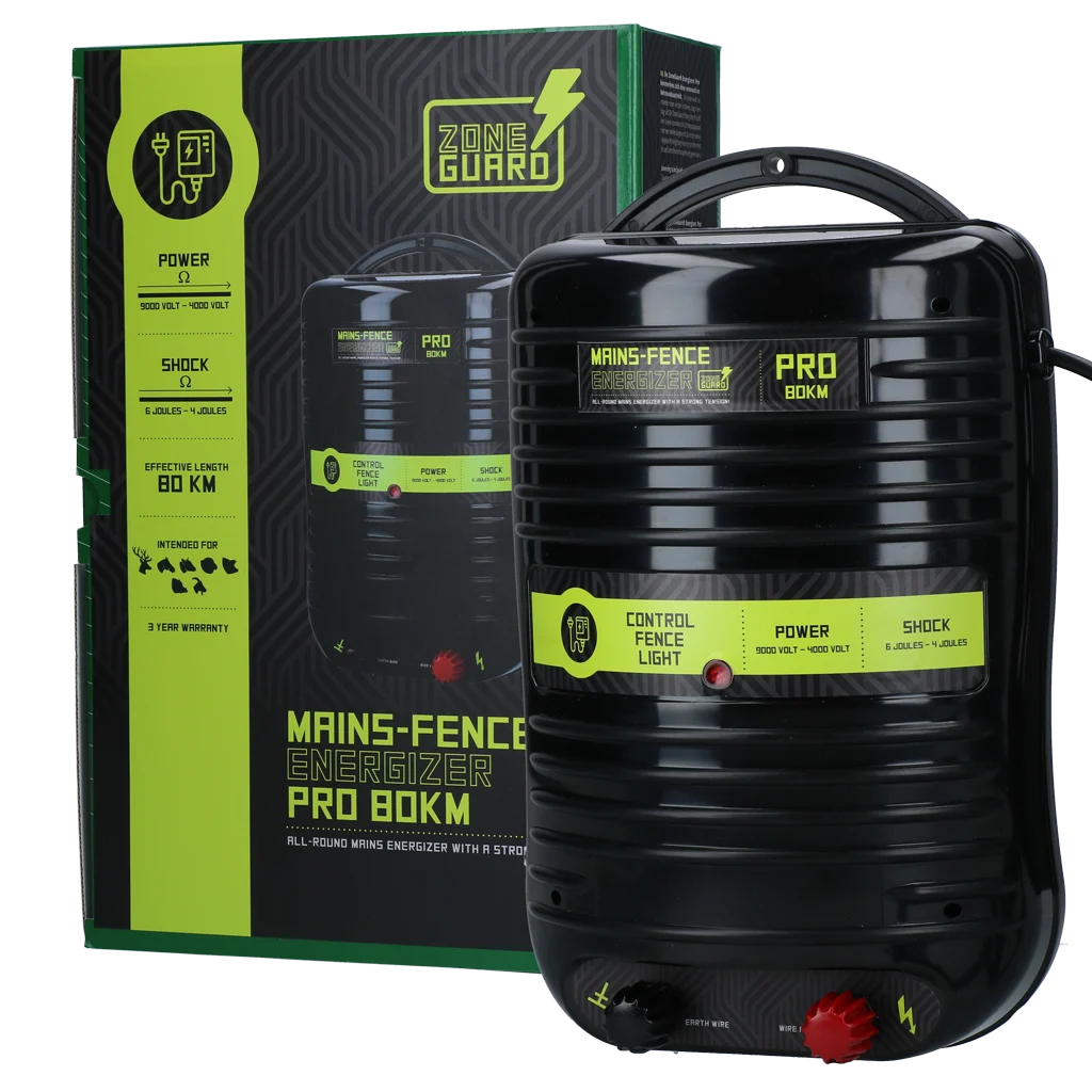 Elektryzator sieciowy do ogrodzeń elektrycznych – ZoneGuard Energizer Pro 80 km - obrazek 1
