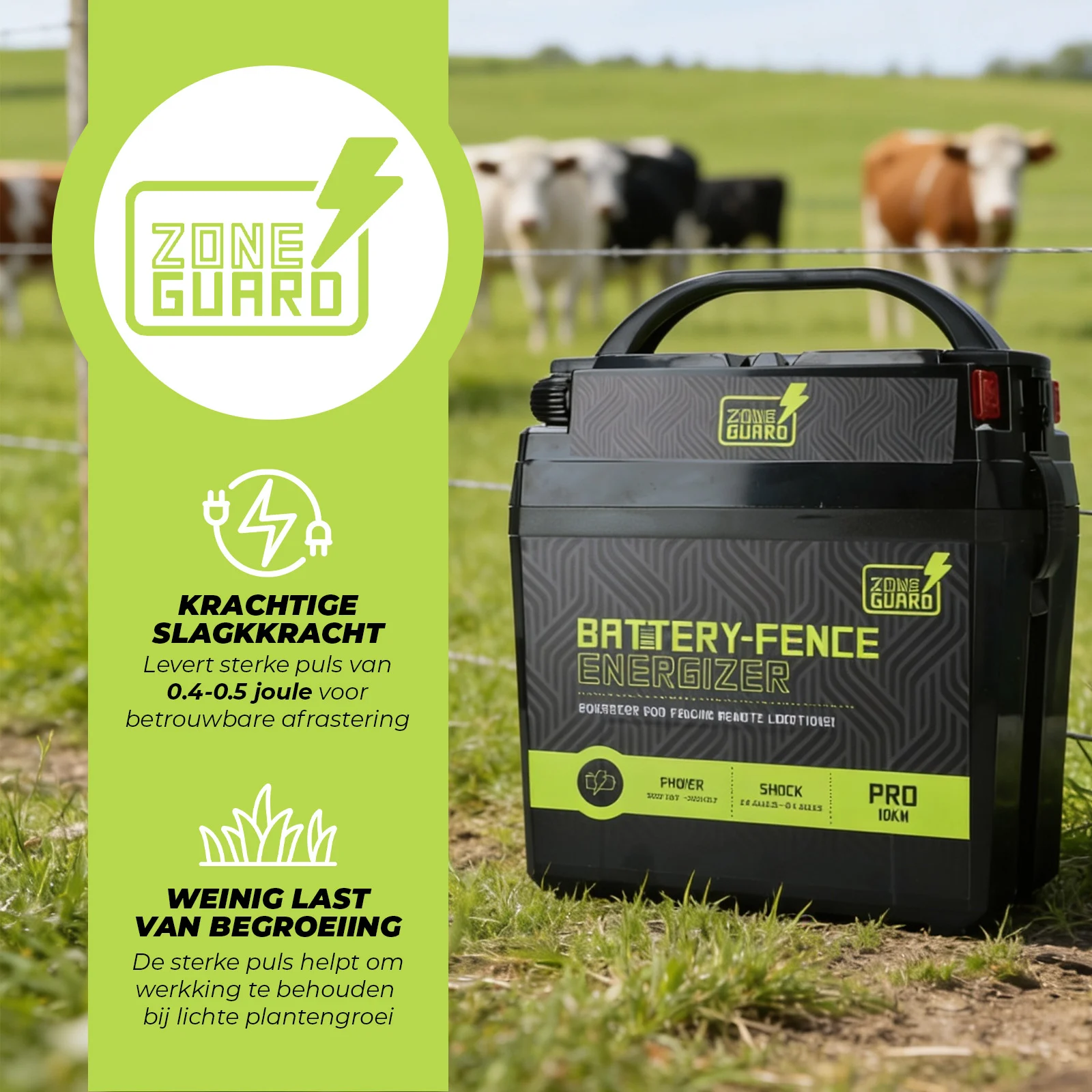Elektryzator ogrodzenia elektrycznego na baterię 9 V – ZoneGuard Battery Energizer Pro 10 km - obrazek 3