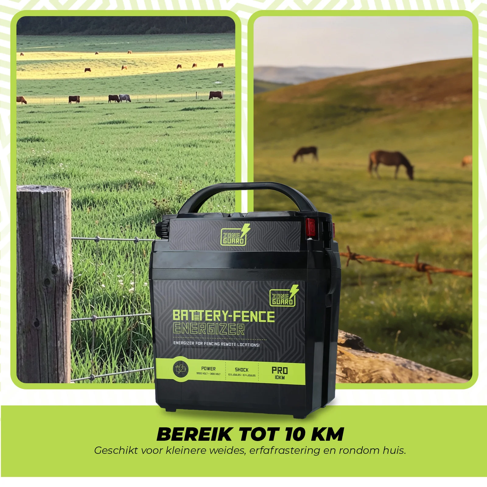 Elektryzator ogrodzenia elektrycznego na baterię 9 V – ZoneGuard Battery Energizer Pro 10 km - obrazek 4
