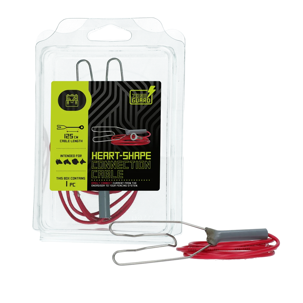 Przewód uziemiający z końcówką w kształcie serca do elektryzatora, 125 cm – ZoneGuard - obrazek 1