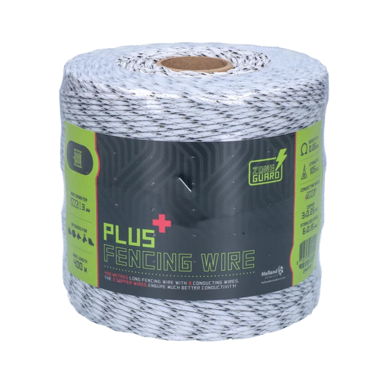 Drut do pastucha 3 mm, biało czarny, 400 m – ZoneGuard Plus