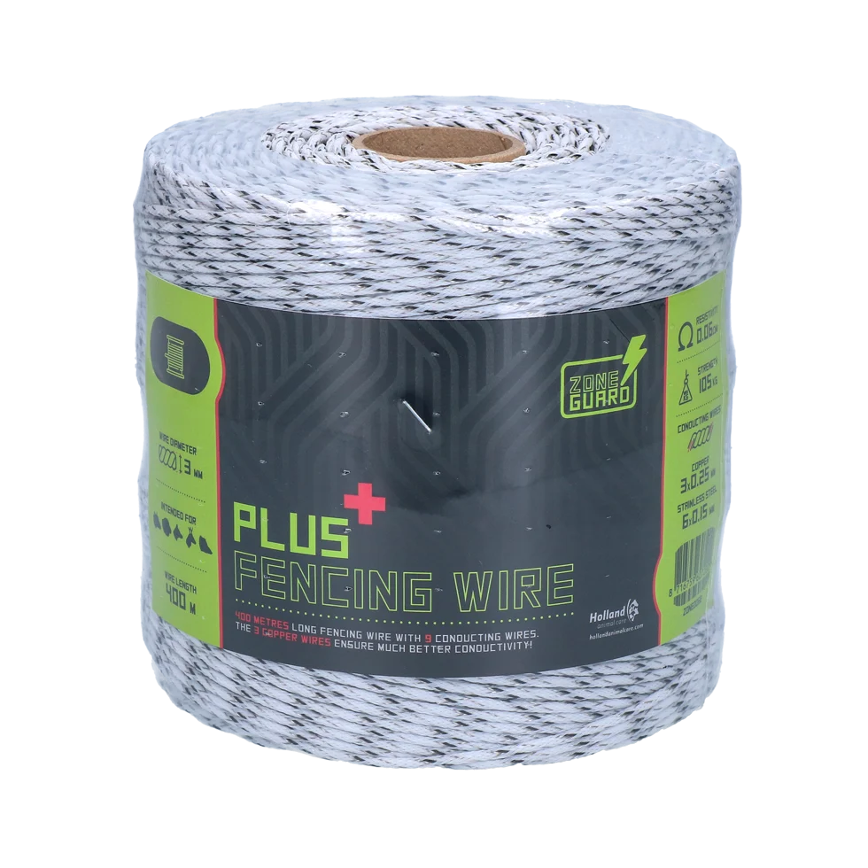 ZONE0068.png Drut do pastucha 3 mm, biało czarny, 400 m – ZoneGuard Plus - obrazek 1
