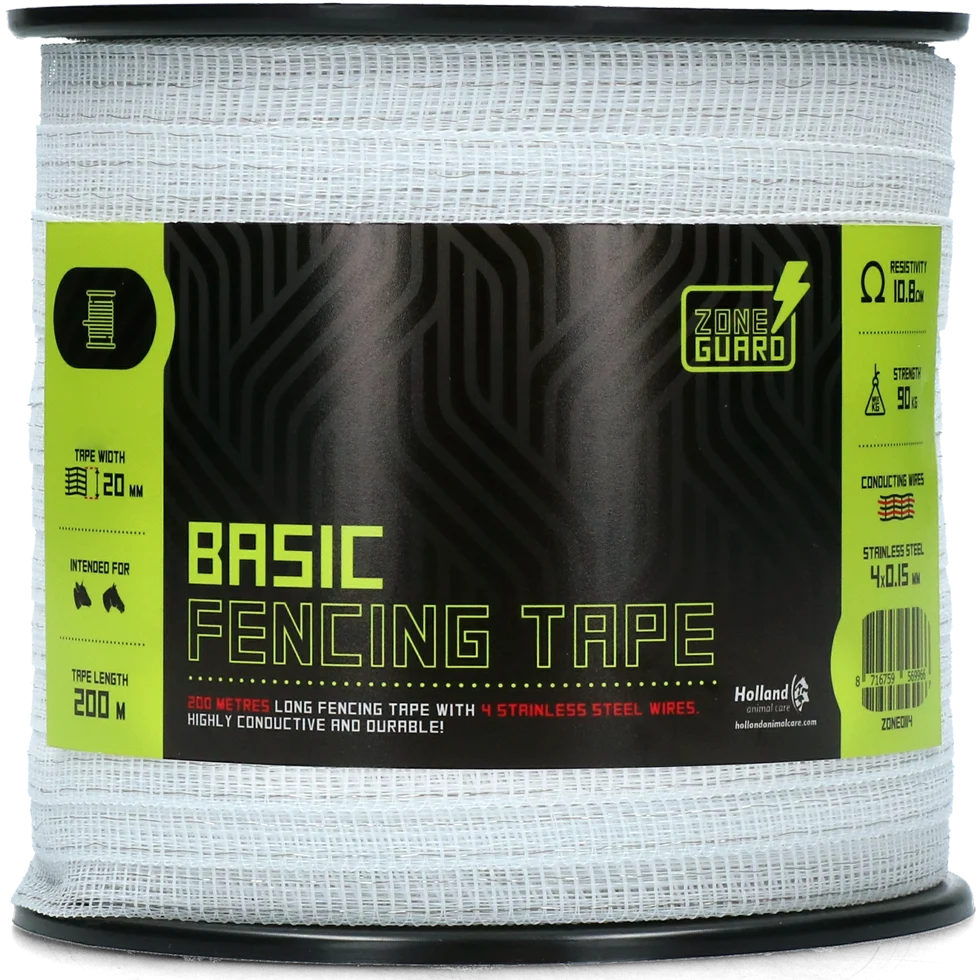 Taśma elektryczna 20 mm, biała, 4 przewody ze stali nierdzewnej, 200 m – ZoneGuard Basic - obrazek 2