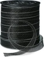 Czarna taśma do ogrodzeń elektrycznych 40 mm z 9 przewodami ze stali nierdzewnej, 200 m – ZoneGuard Basic