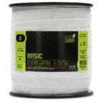 Taśma do pastucha elektrycznego 40 mm, biała, 8 przewodów ze stali nierdzewnej, 200 m – ZoneGuard Basic