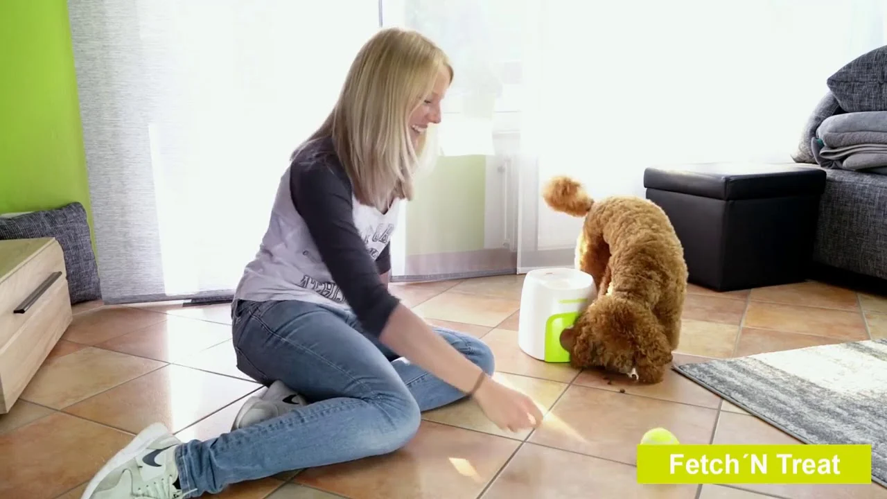 Zabawka dla psa z nagrodą i piłką tenisową – AFP Interactives Fetch'N'Treat Original - obrazek 3
