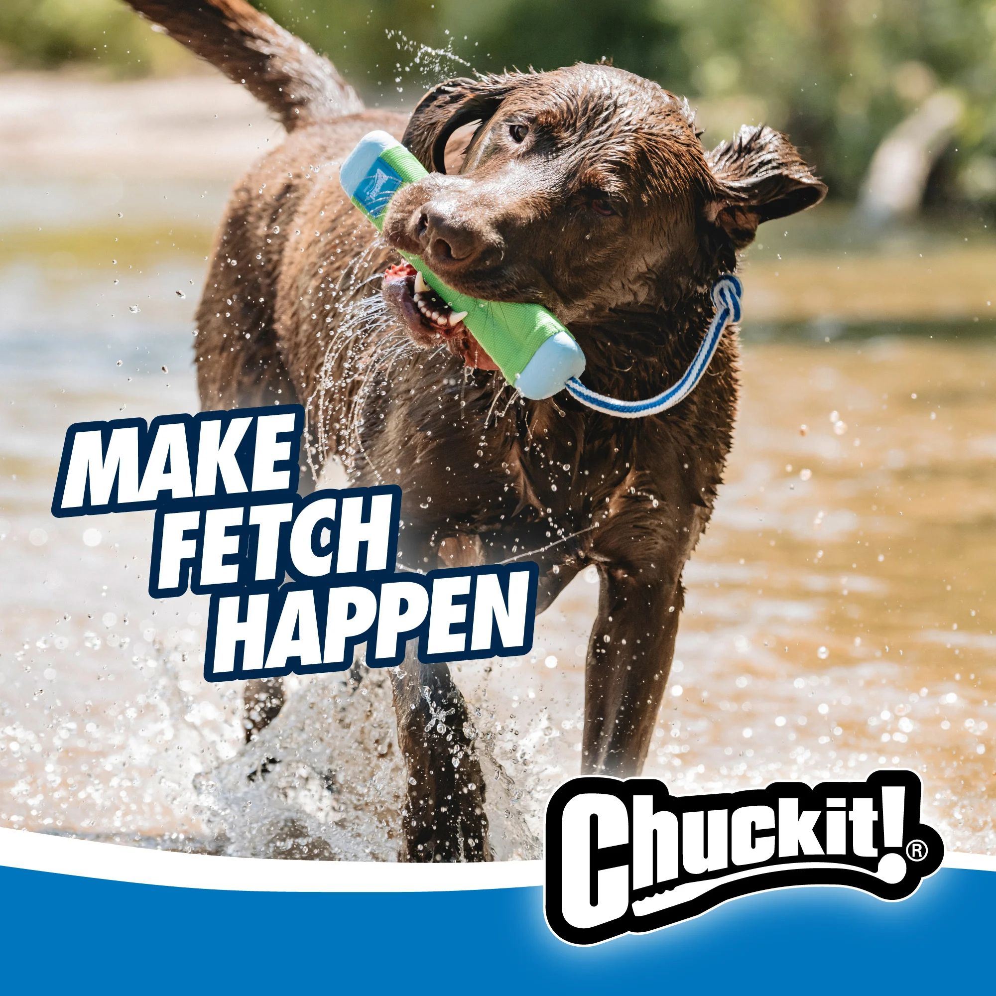 Pływający aport ze sznurem, ø 5 cm x 25 cm – Chuckit! Amphibious Bumper M - obrazek 4