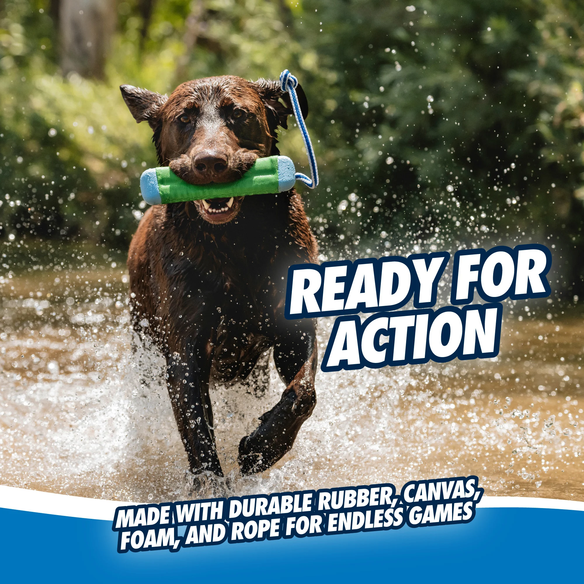 Pływający aport ze sznurem, ø 5 cm x 25 cm – Chuckit! Amphibious Bumper M - obrazek 5