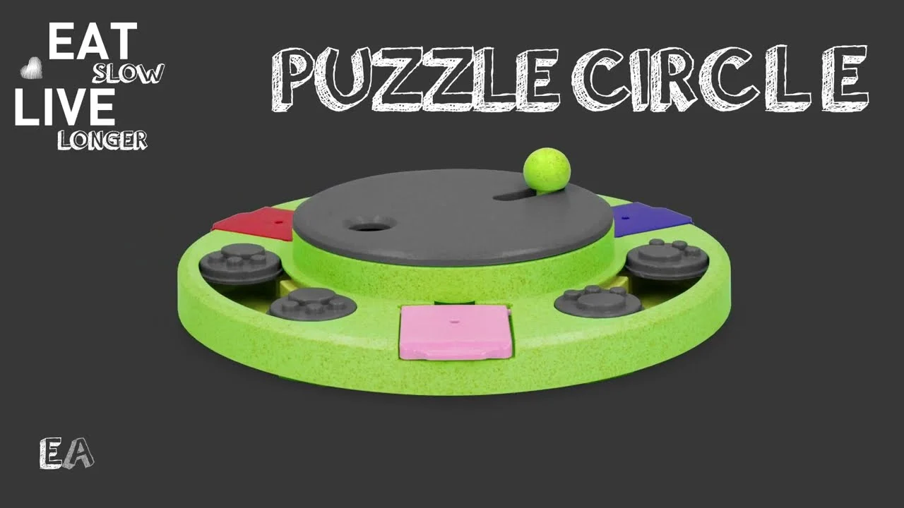 Łamigłówka dla psa na karmę i przysmaki z antypoślizgowymi nóżkami – Eat Slow Live Longer Puzzle Circle - obrazek 2
