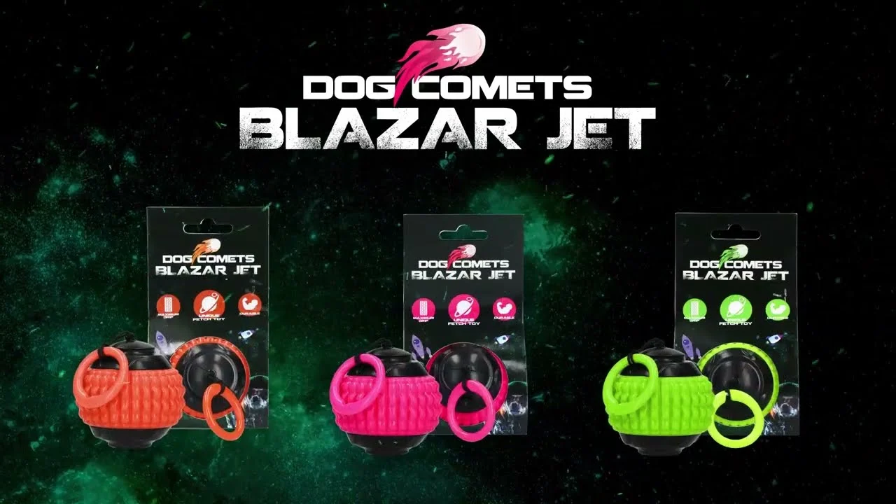 Piłka dla psa ze zwijanym sznurkiem, różowa – Dog Comets Blazar Jet - obrazek 4